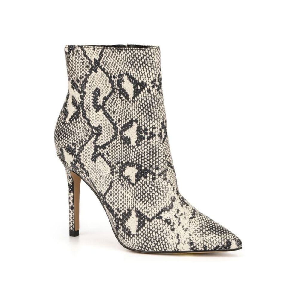 NEW YORK & CO Womens Black Snake Carmen Pointed Toe Stiletto Booties 8.5 M